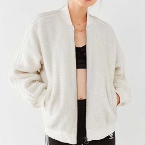 Adidas white sherpa jacket